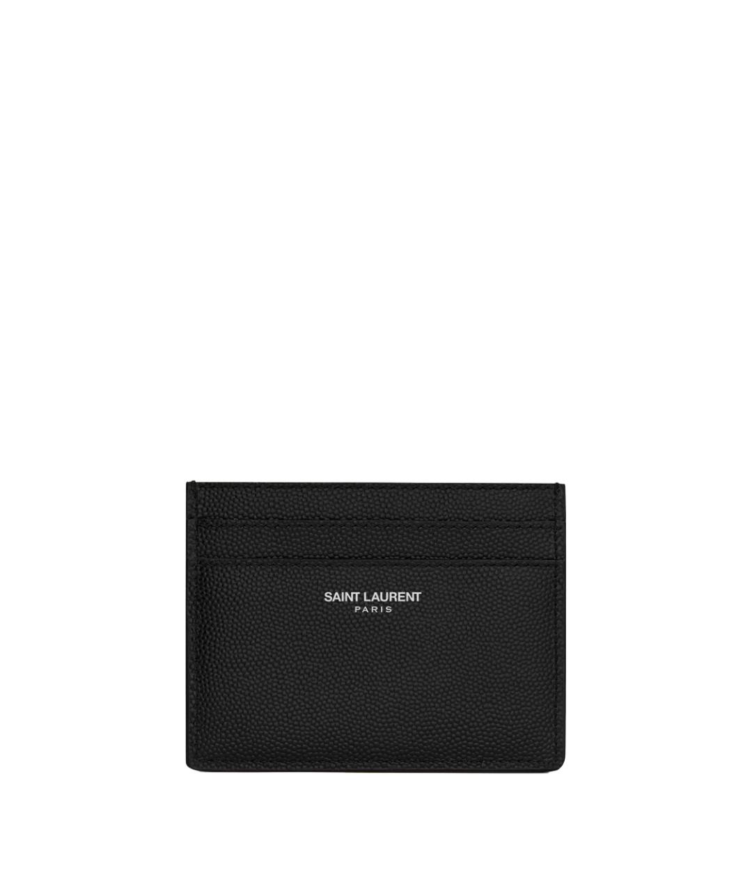 SAINT LAURENT Черный кожаный кардхолдер, фото 1