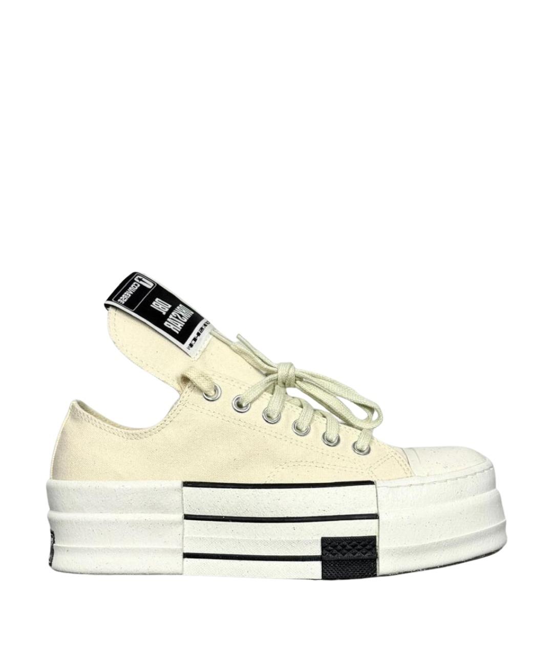RICK OWENS DRKSHDW Бежевые высокие кроссовки / кеды, фото 1
