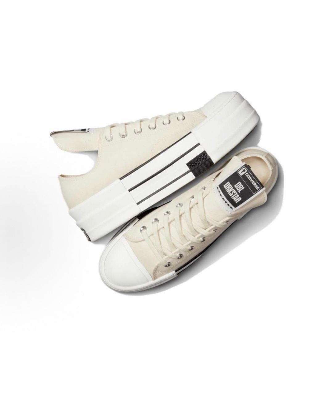 RICK OWENS DRKSHDW Бежевые высокие кроссовки / кеды, фото 3