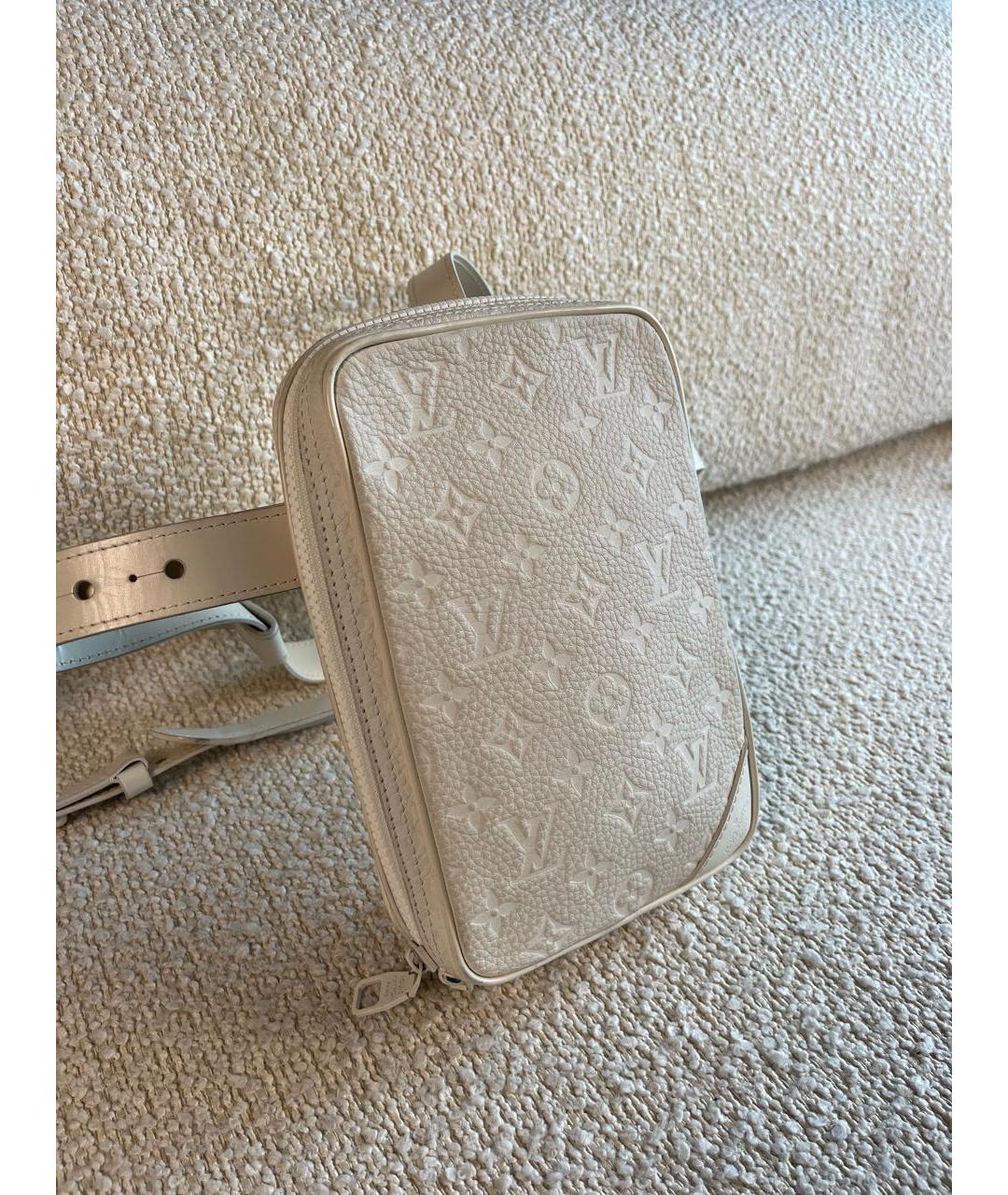 LOUIS VUITTON Бежевая кожаная сумка на плечо, фото 2