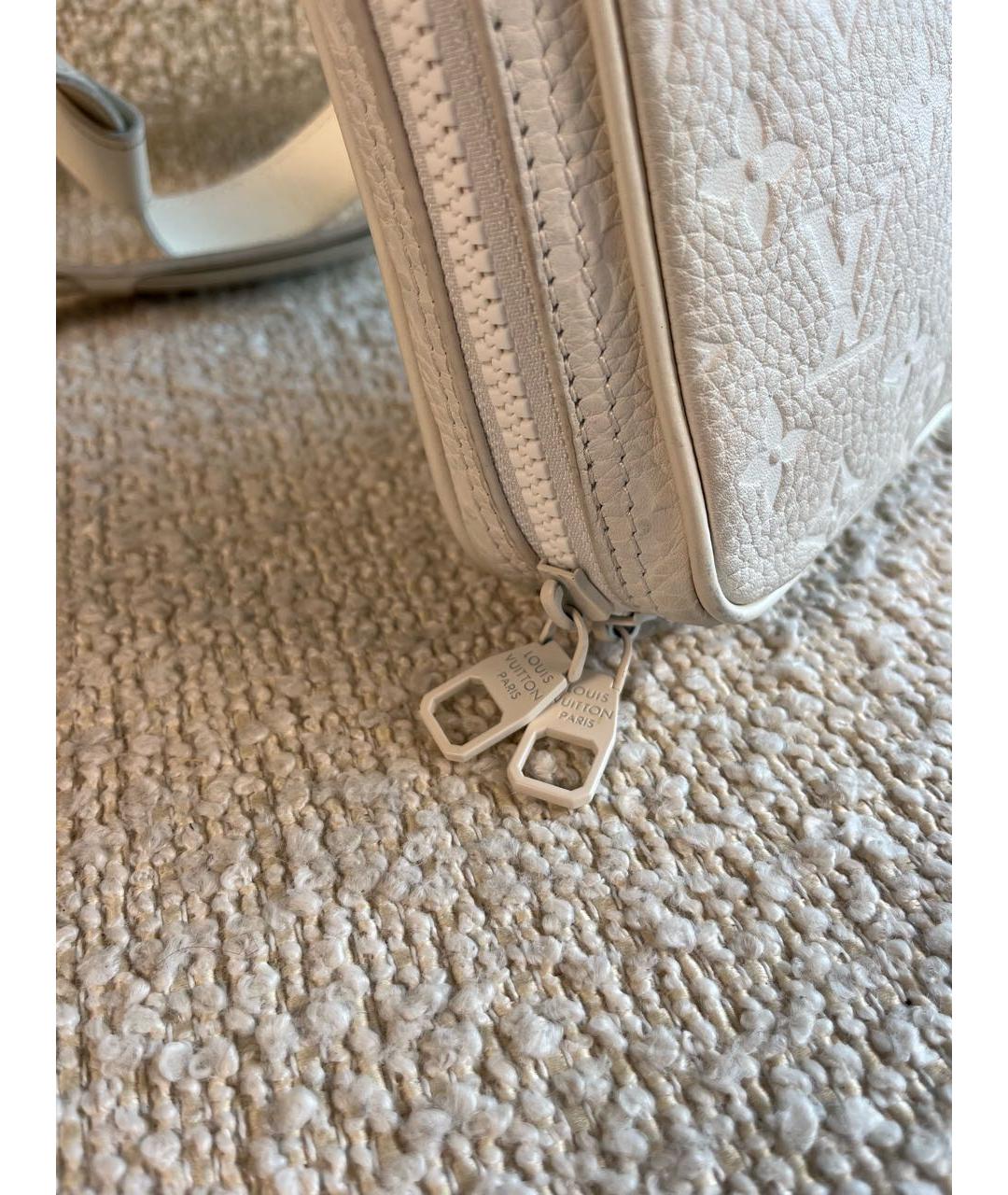 LOUIS VUITTON Бежевая кожаная сумка на плечо, фото 8