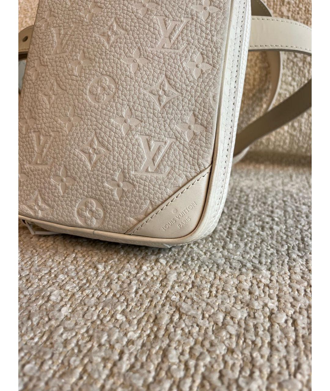 LOUIS VUITTON Бежевая кожаная сумка на плечо, фото 7