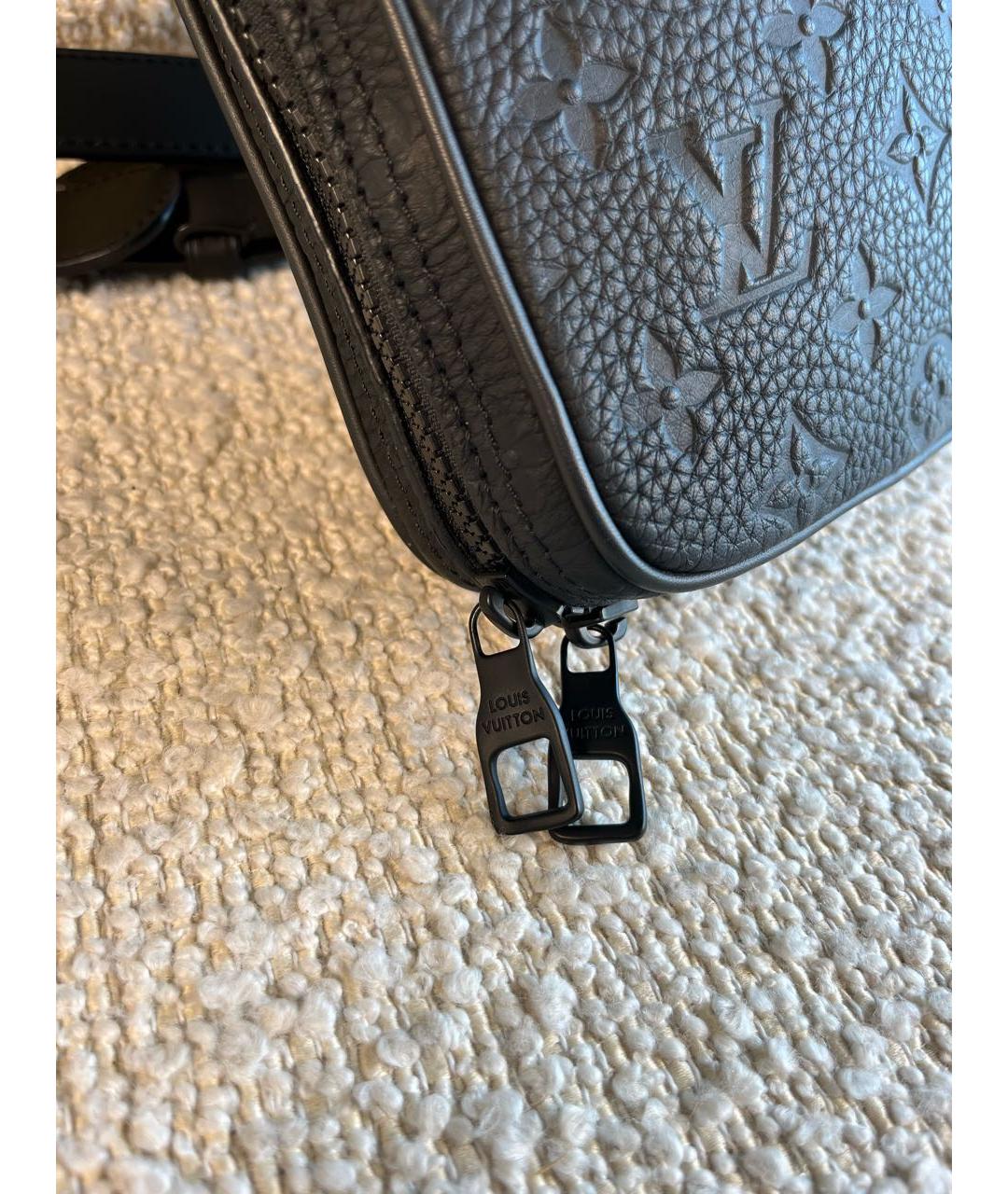 LOUIS VUITTON Черная кожаная сумка на плечо, фото 7