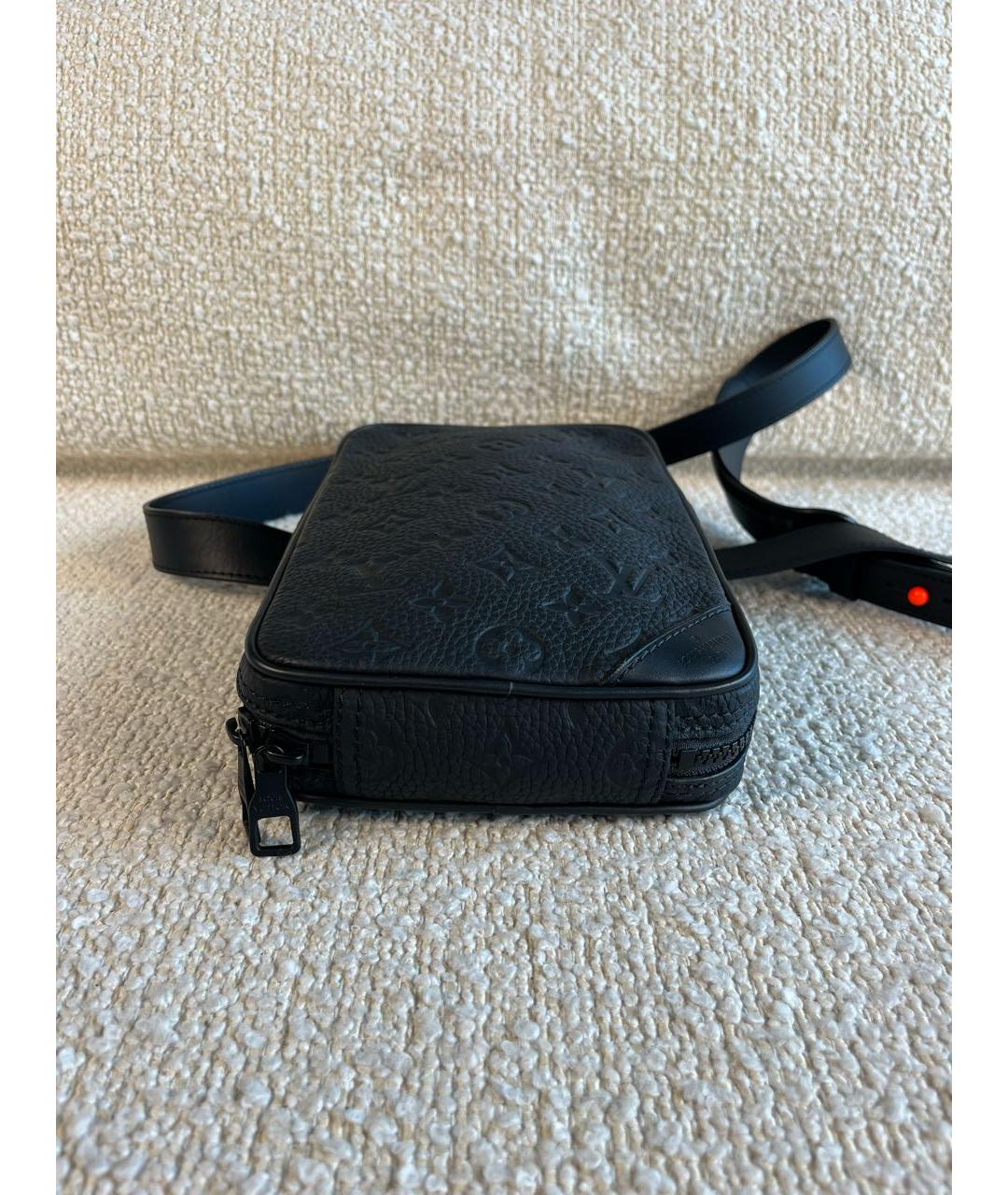 LOUIS VUITTON Черная кожаная сумка на плечо, фото 5