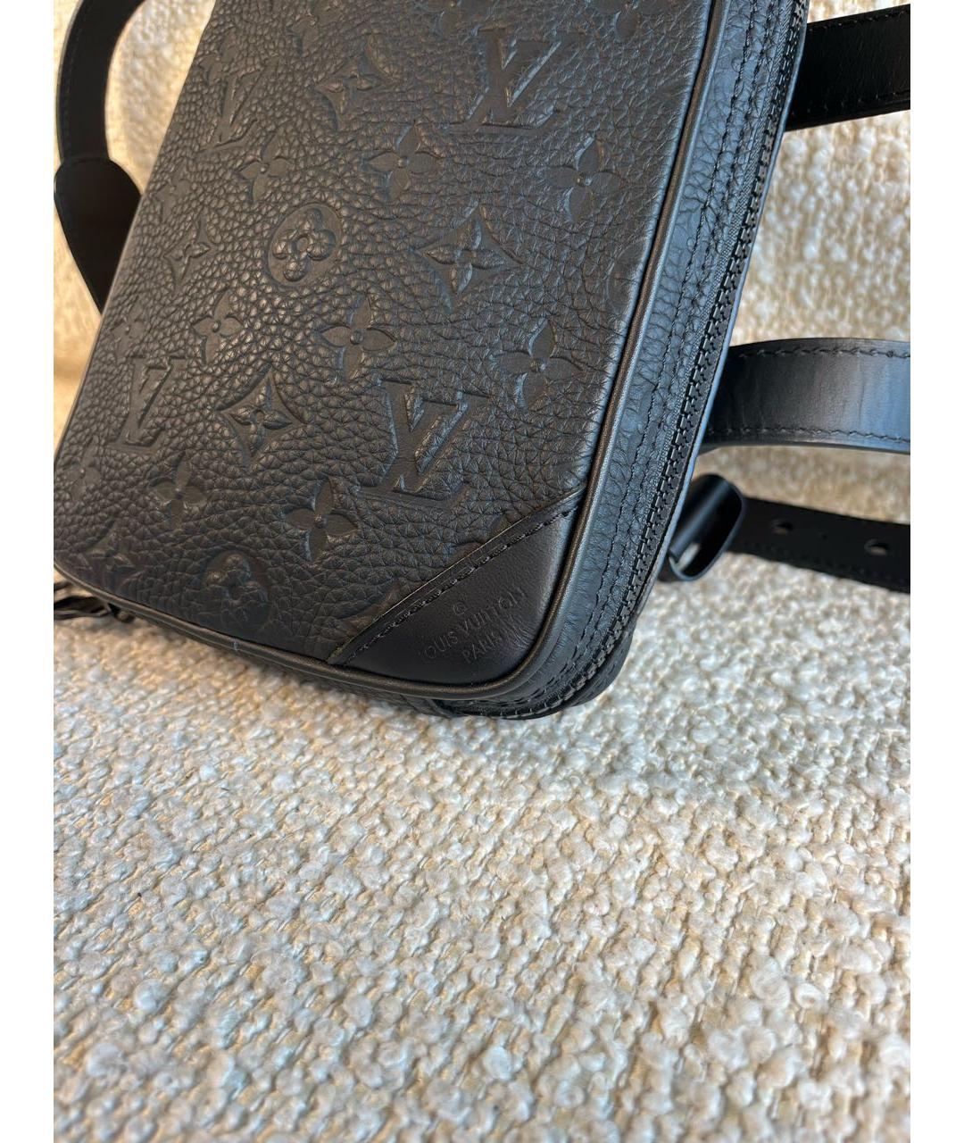 LOUIS VUITTON Черная кожаная сумка на плечо, фото 6