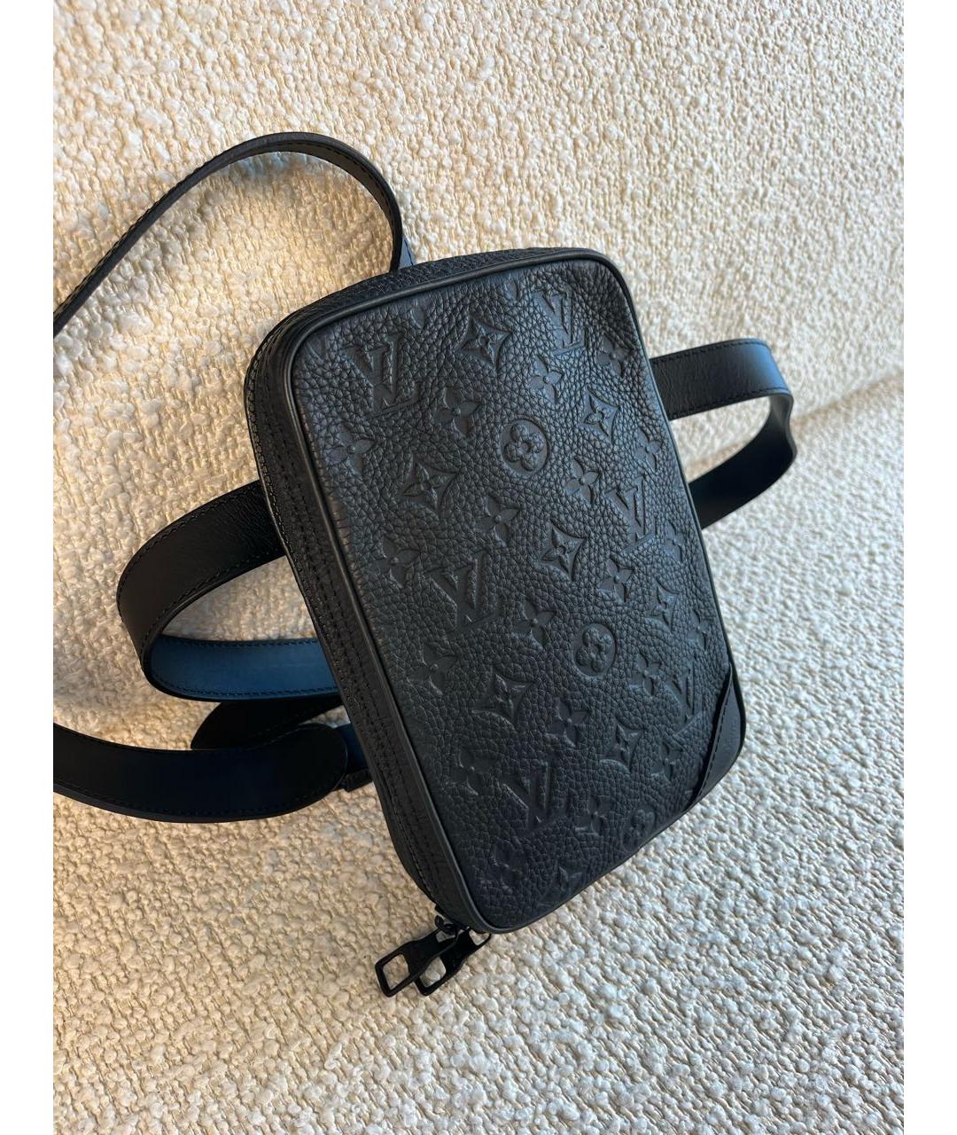 LOUIS VUITTON Черная кожаная сумка на плечо, фото 2