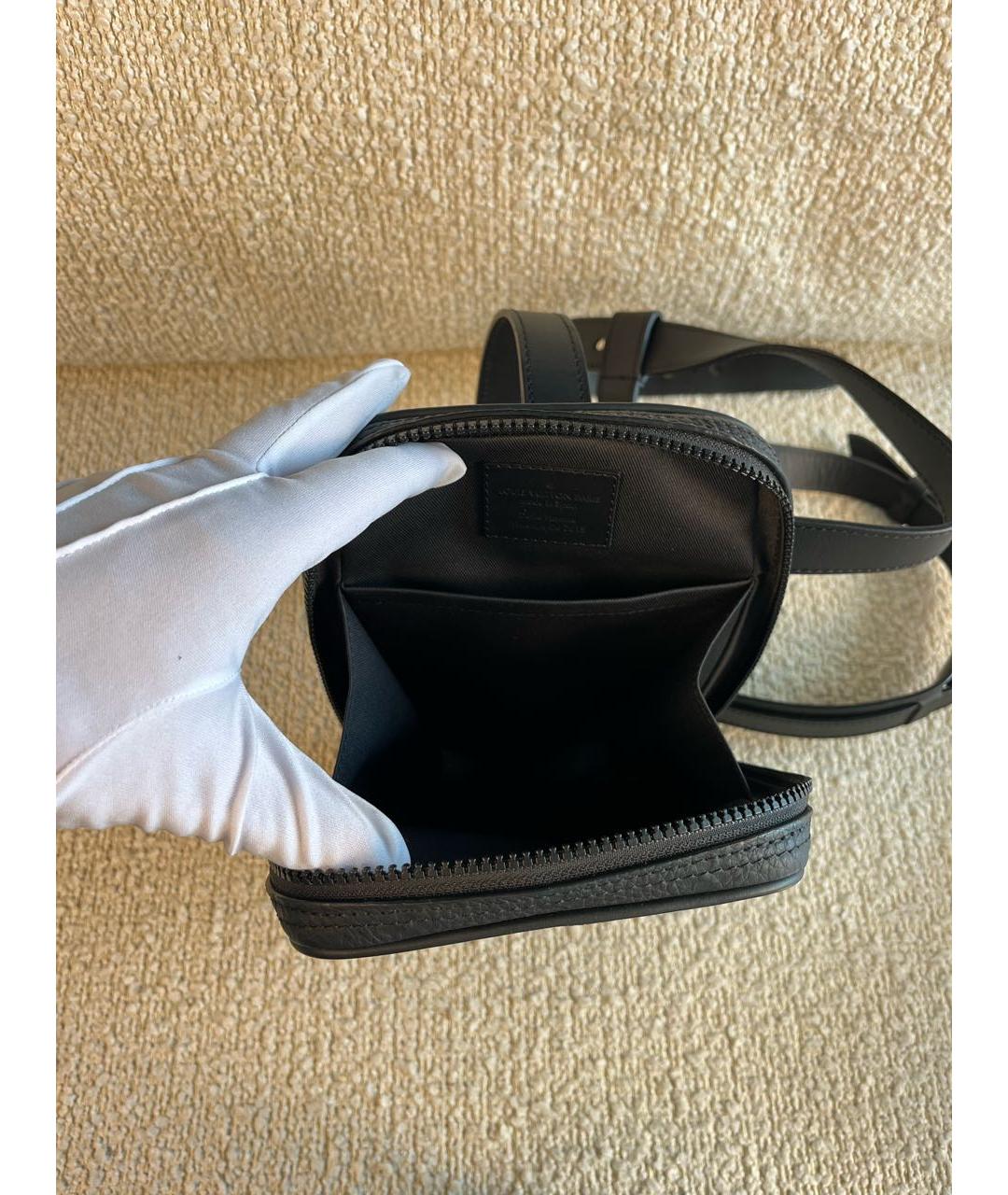 LOUIS VUITTON Черная кожаная сумка на плечо, фото 4