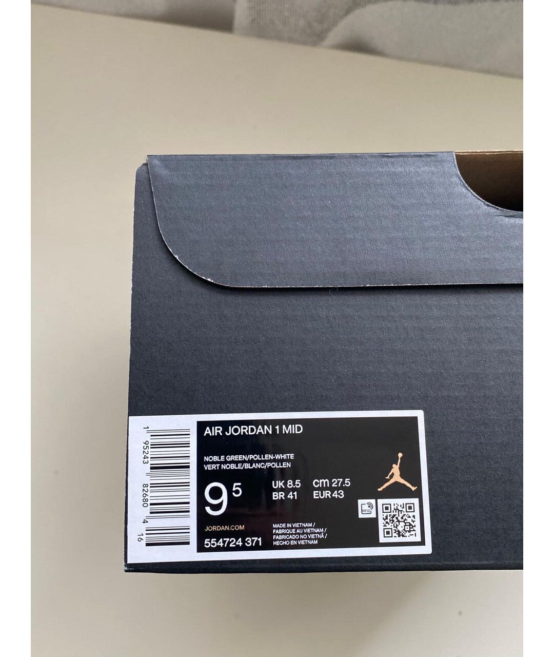 JORDAN Зеленые высокие кроссовки / кеды из искусственной кожи, фото 4