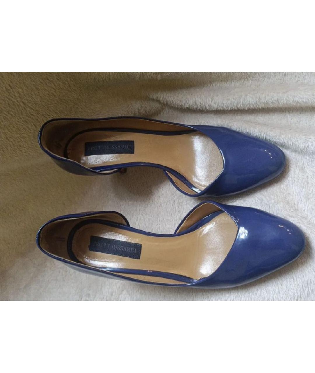 TRUSSARDI Синие туфли из лакированной кожи, фото 3