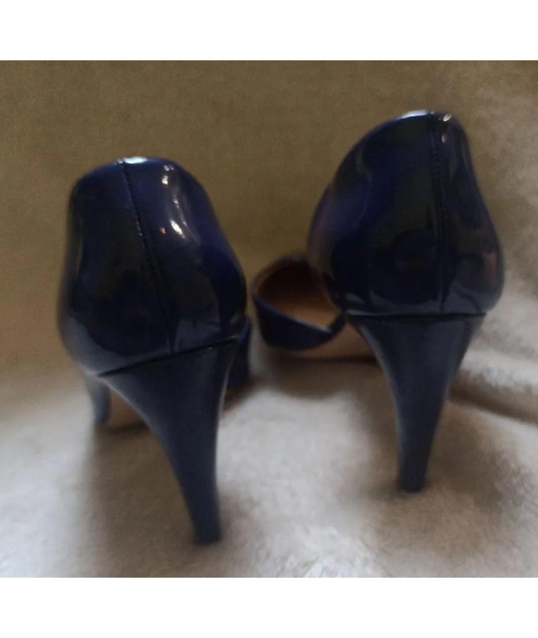 TRUSSARDI Синие туфли из лакированной кожи, фото 4