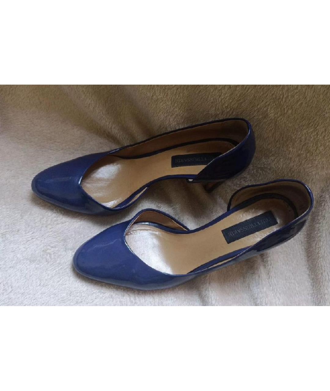 TRUSSARDI Синие туфли из лакированной кожи, фото 7