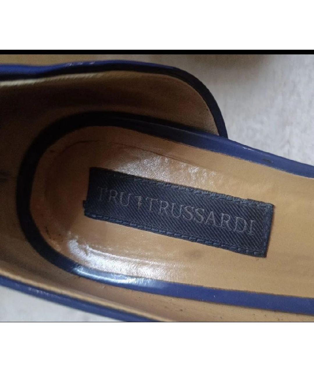 TRUSSARDI Синие туфли из лакированной кожи, фото 5