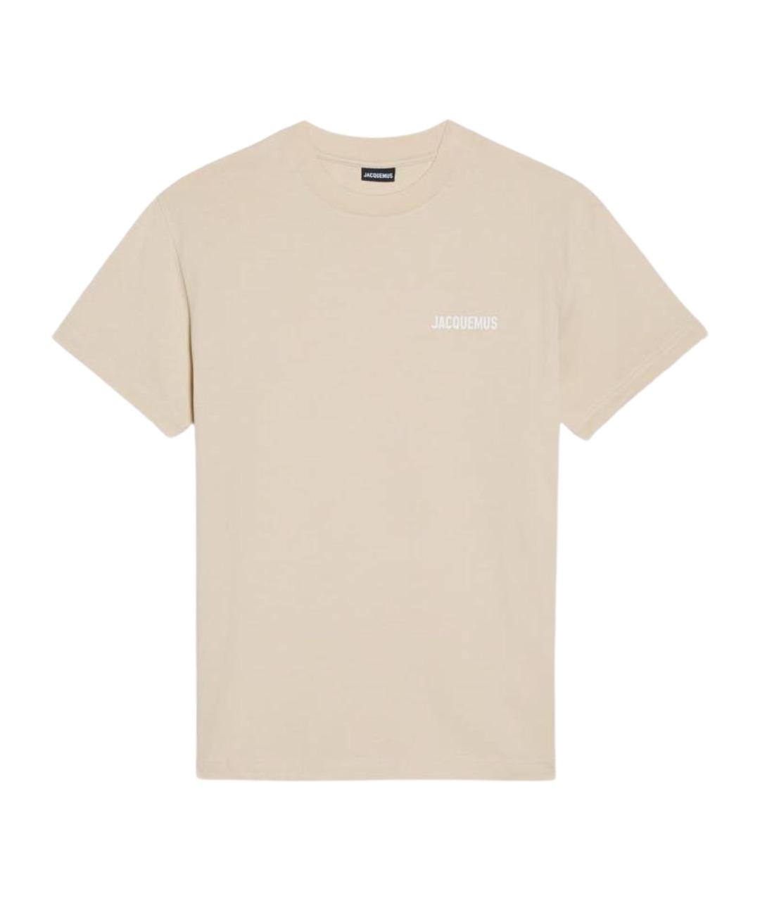 JACQUEMUS Бежевая хлопковая футболка, фото 1