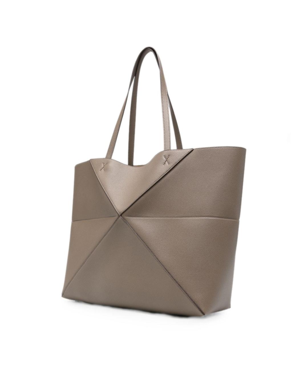 LOEWE Бежевая кожаная сумка тоут, фото 3