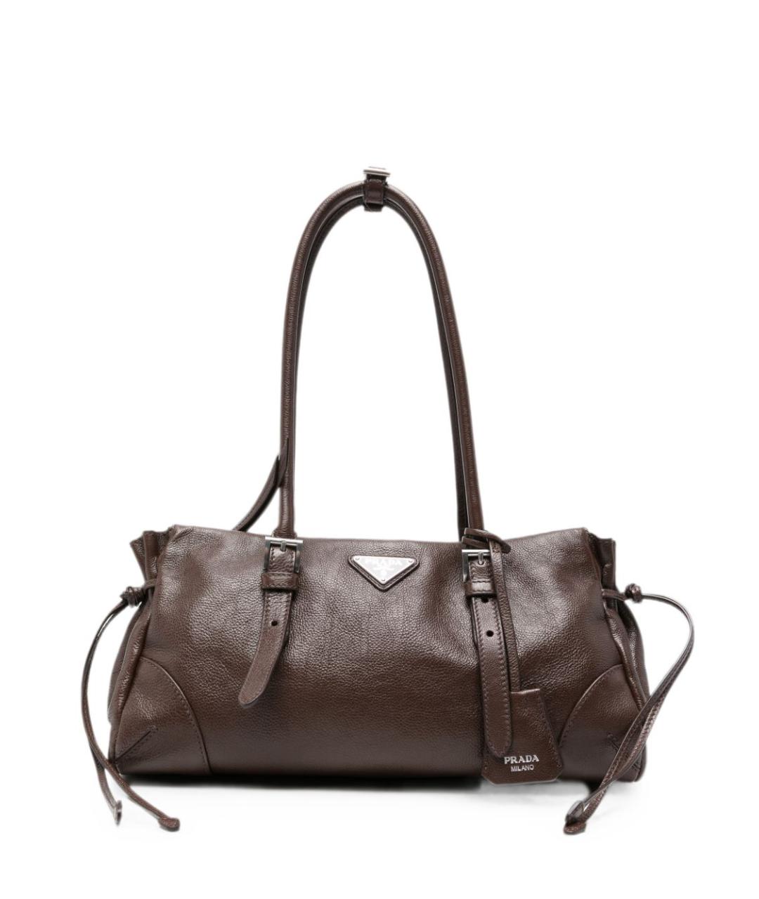 PRADA Коричневая кожаная сумка тоут, фото 1
