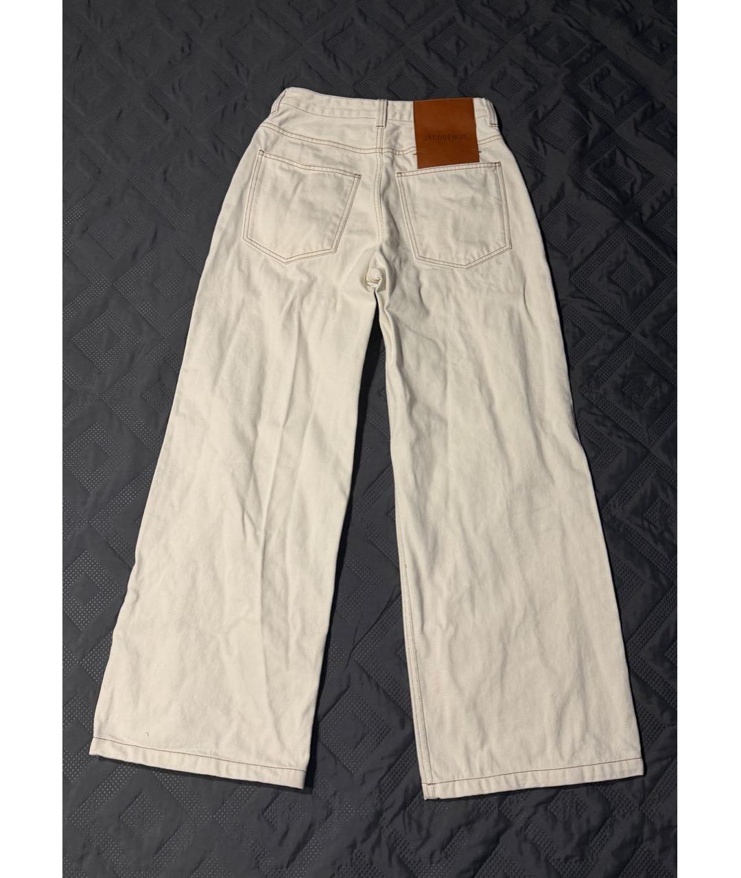 JACQUEMUS Белые хлопковые прямые джинсы, фото 2