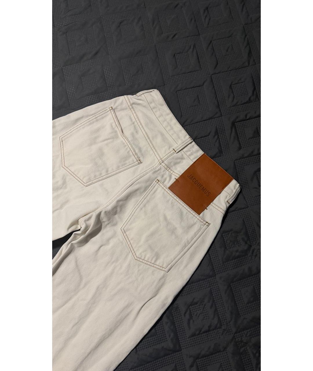 JACQUEMUS Белые хлопковые прямые джинсы, фото 7