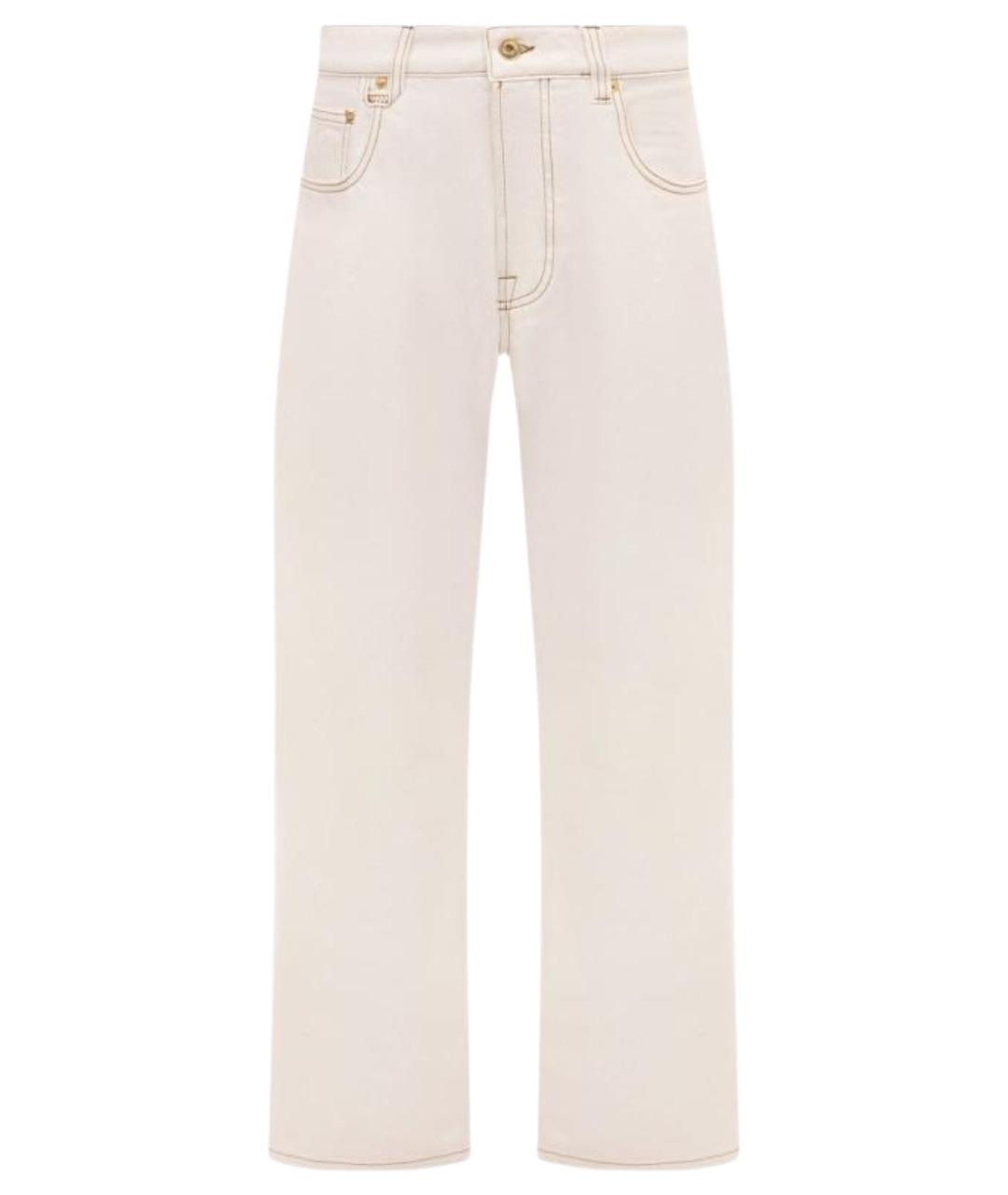 JACQUEMUS Белые хлопковые прямые джинсы, фото 1