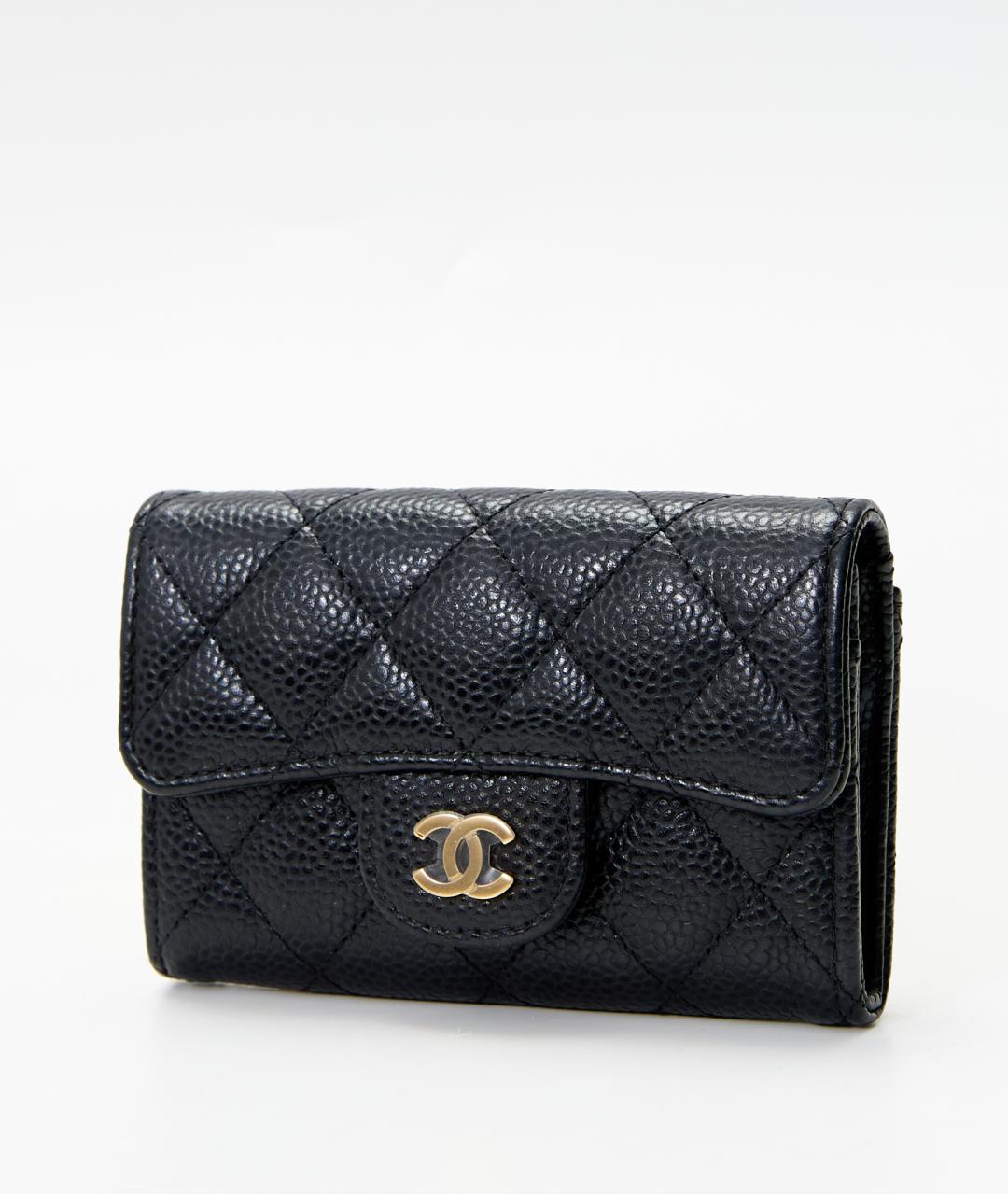 CHANEL Черный кожаный кошелек, фото 2