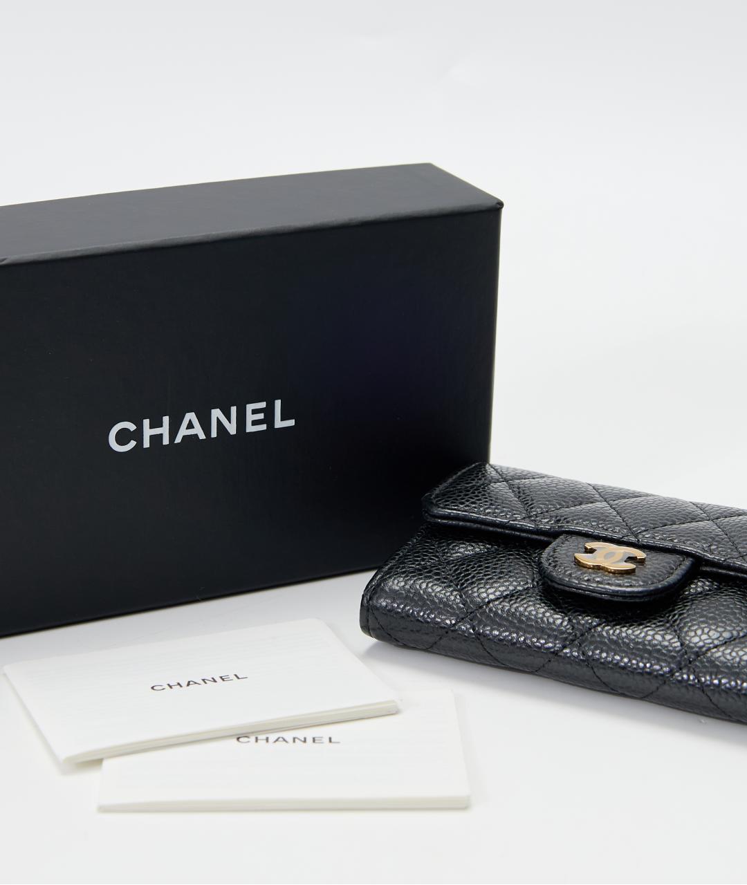 CHANEL Черный кожаный кошелек, фото 5