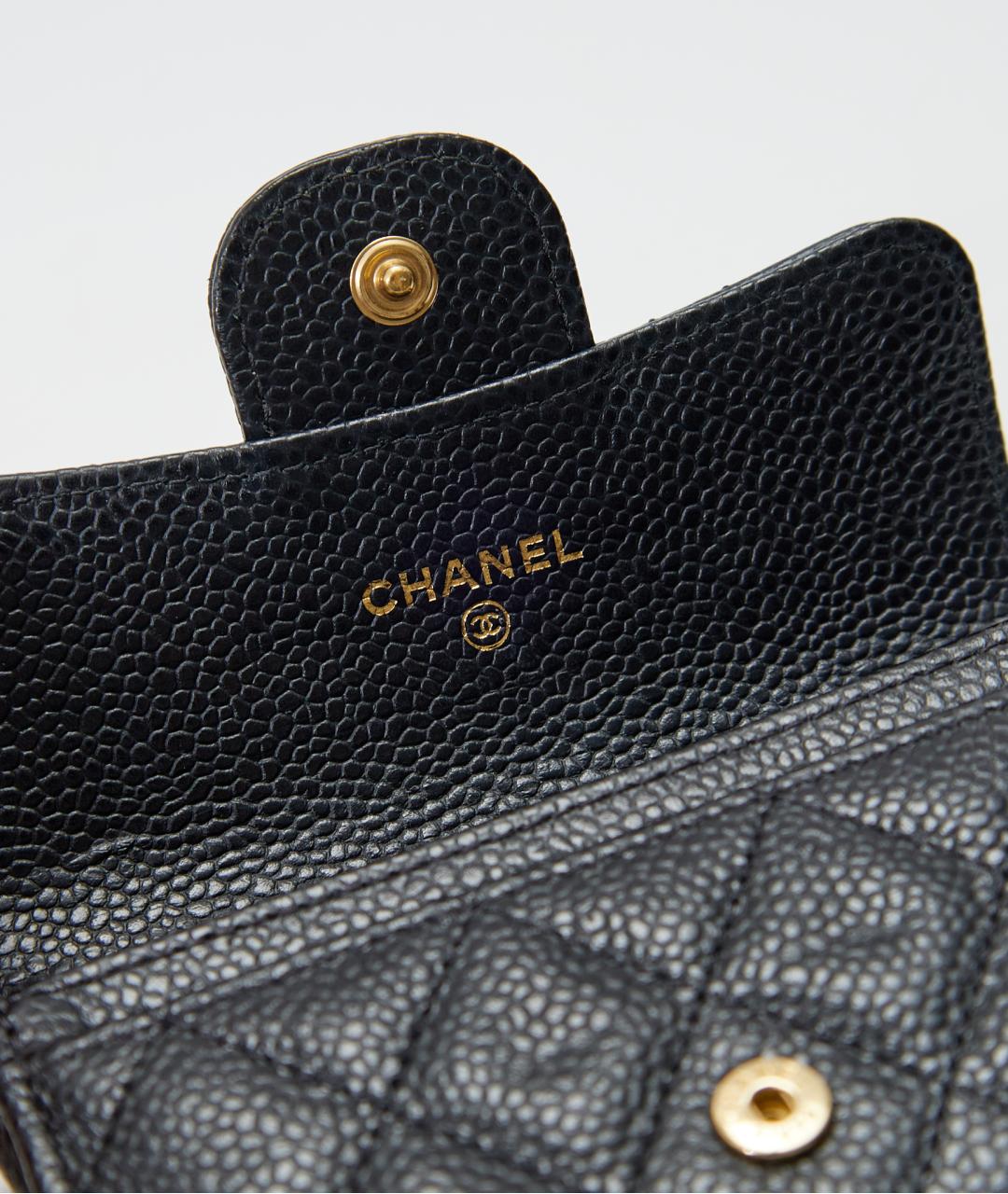 CHANEL Черный кожаный кошелек, фото 4