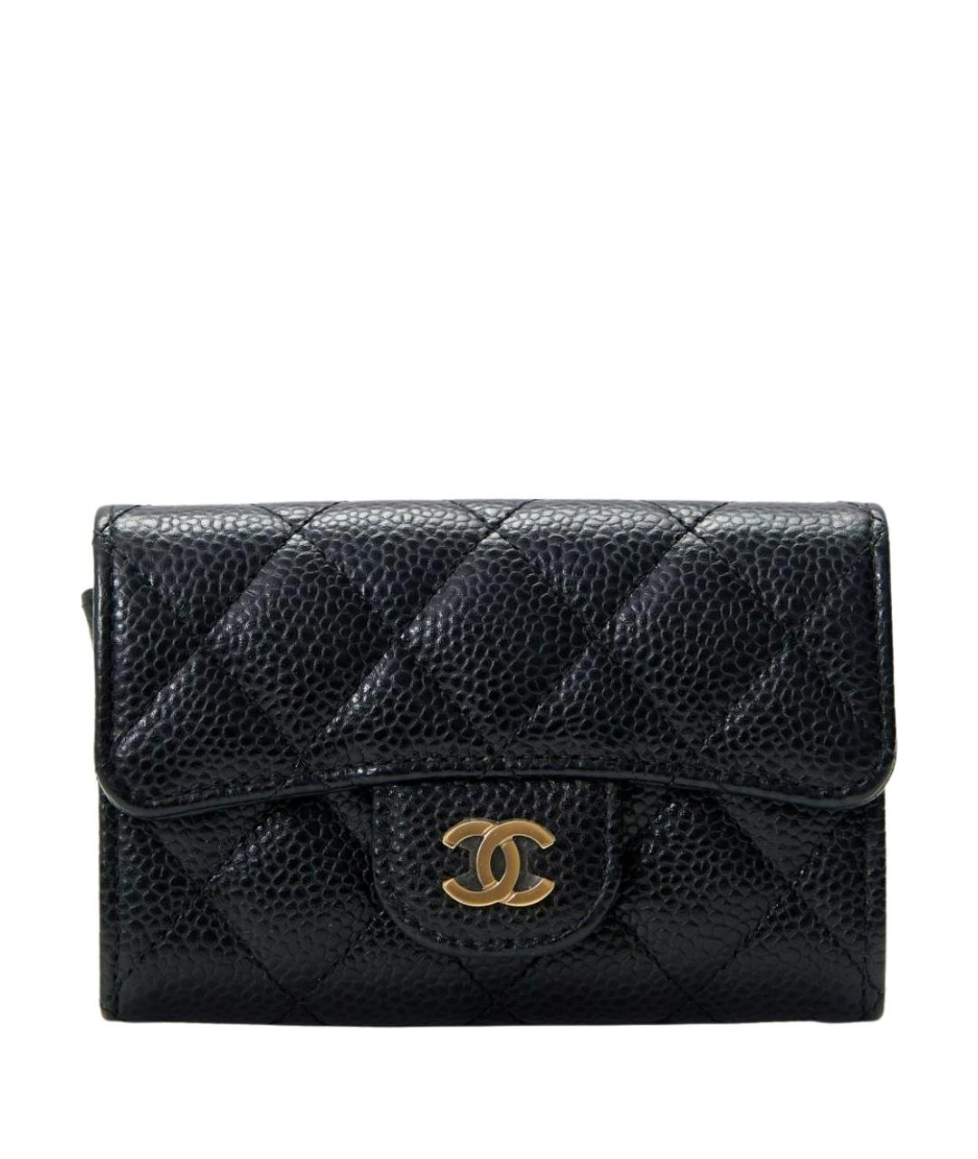 CHANEL Черный кожаный кошелек, фото 1
