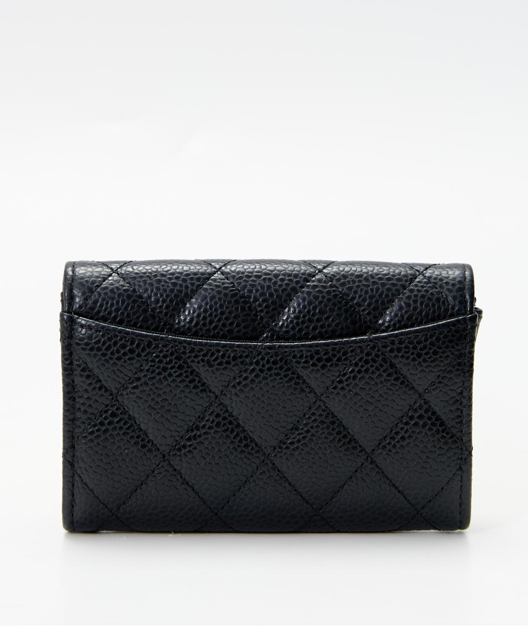 CHANEL Черный кожаный кошелек, фото 3