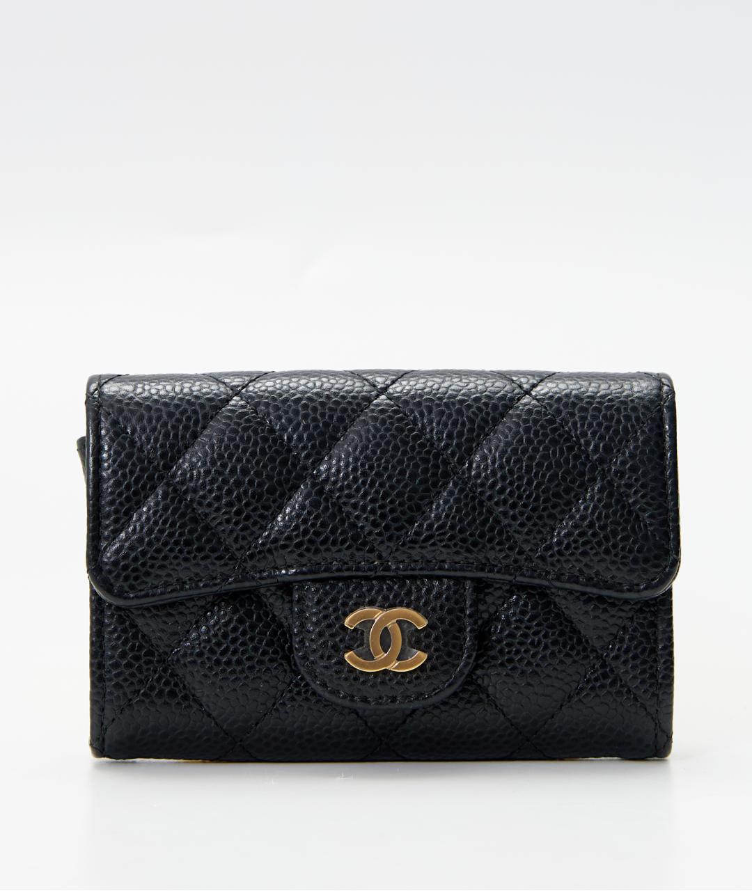 CHANEL Черный кожаный кошелек, фото 6