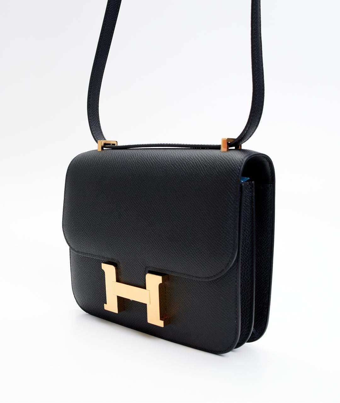 HERMES Черная кожаная сумка через плечо, фото 2