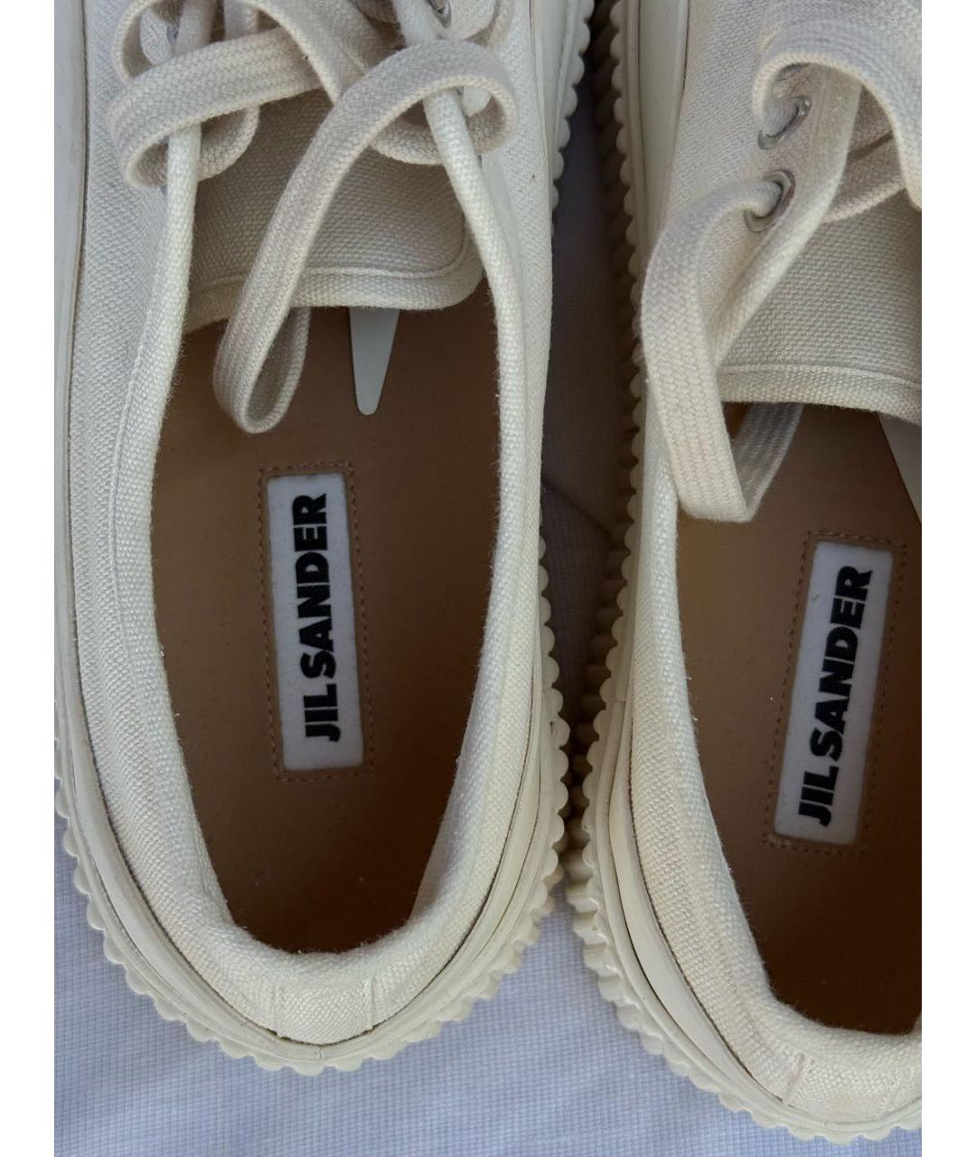 JIL SANDER Бежевые текстильные кеды, фото 7