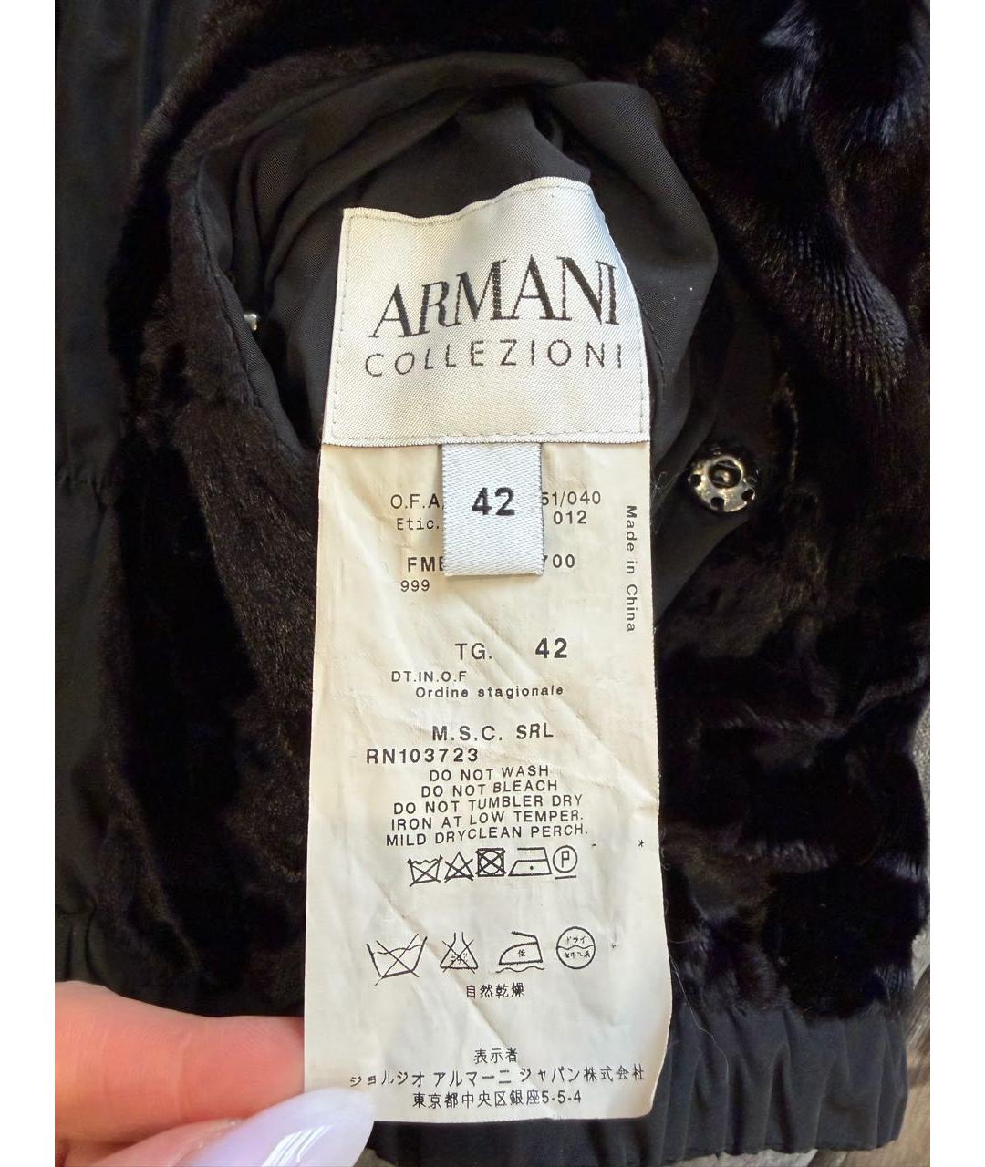 ARMANI COLLEZIONI Черная полиэстеровая куртка, фото 3