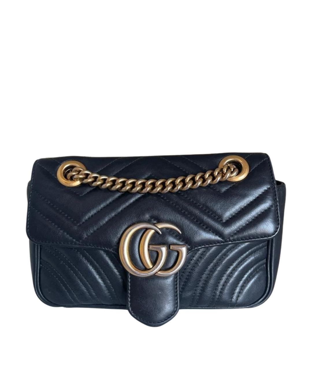 GUCCI Черная кожаная сумка через плечо, фото 1