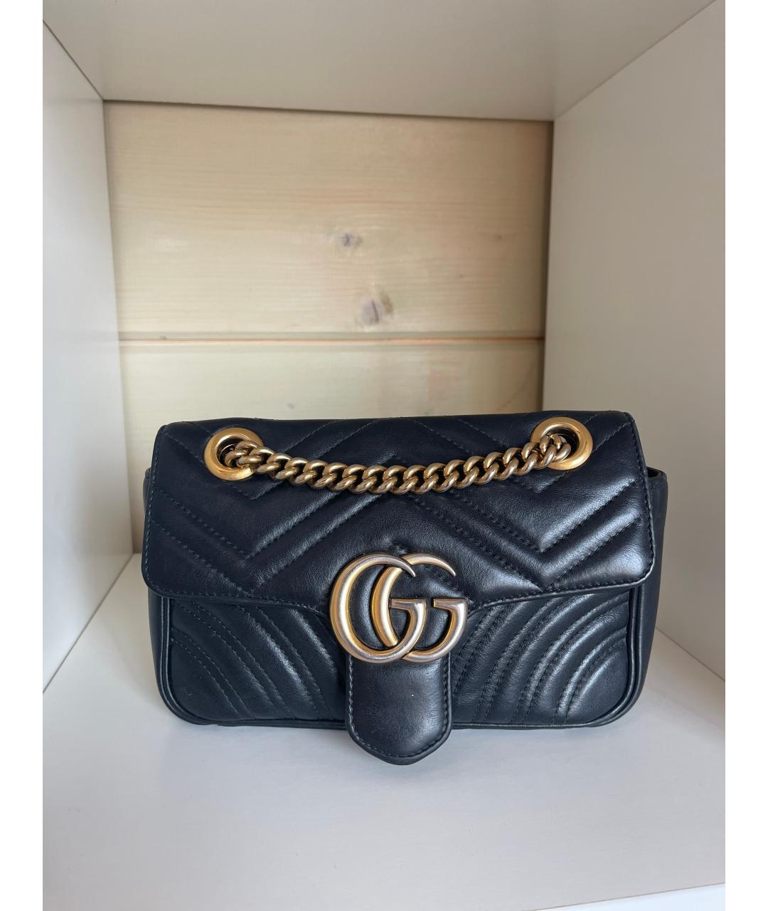 GUCCI Черная кожаная сумка через плечо, фото 7