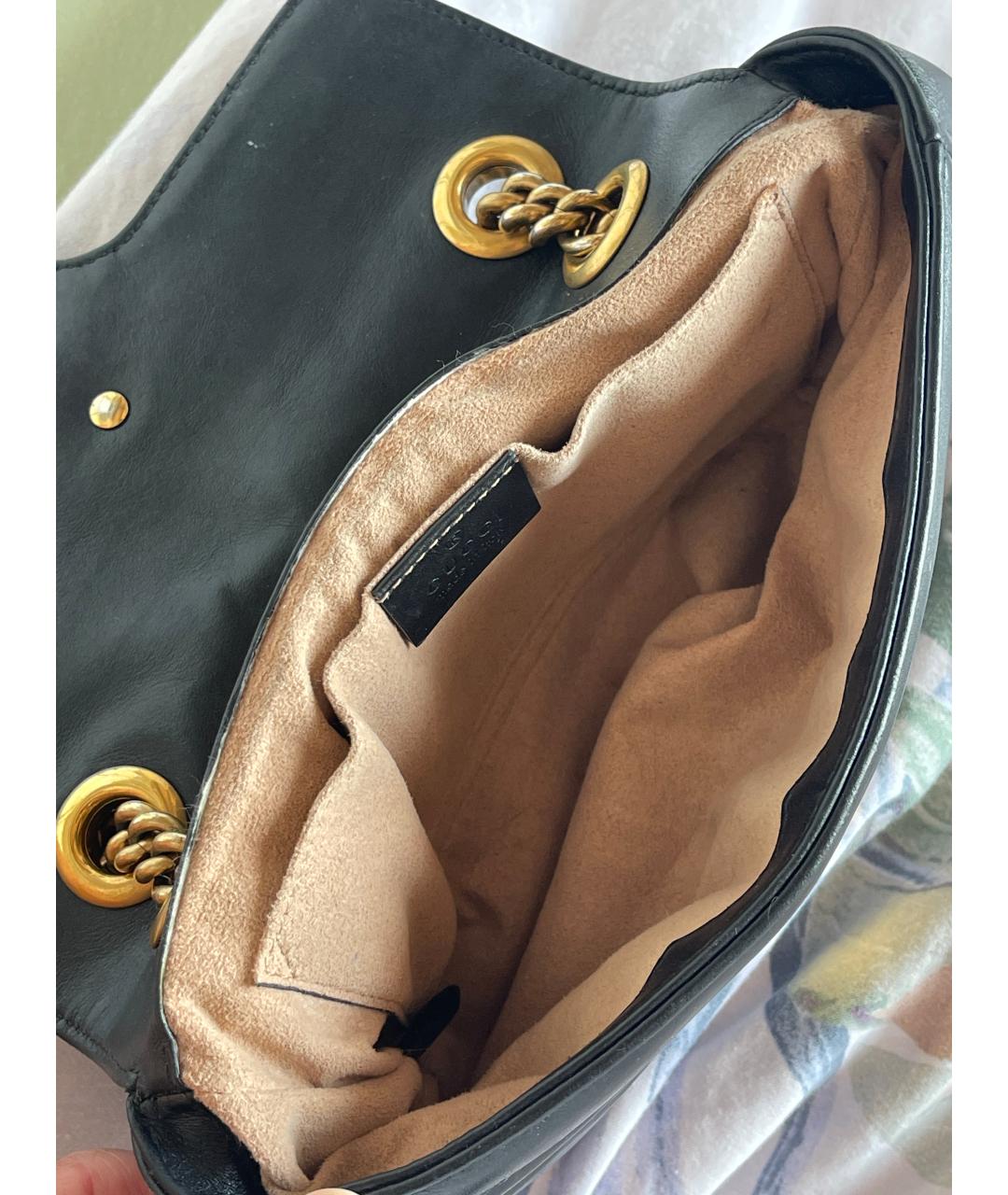 GUCCI Черная кожаная сумка через плечо, фото 4