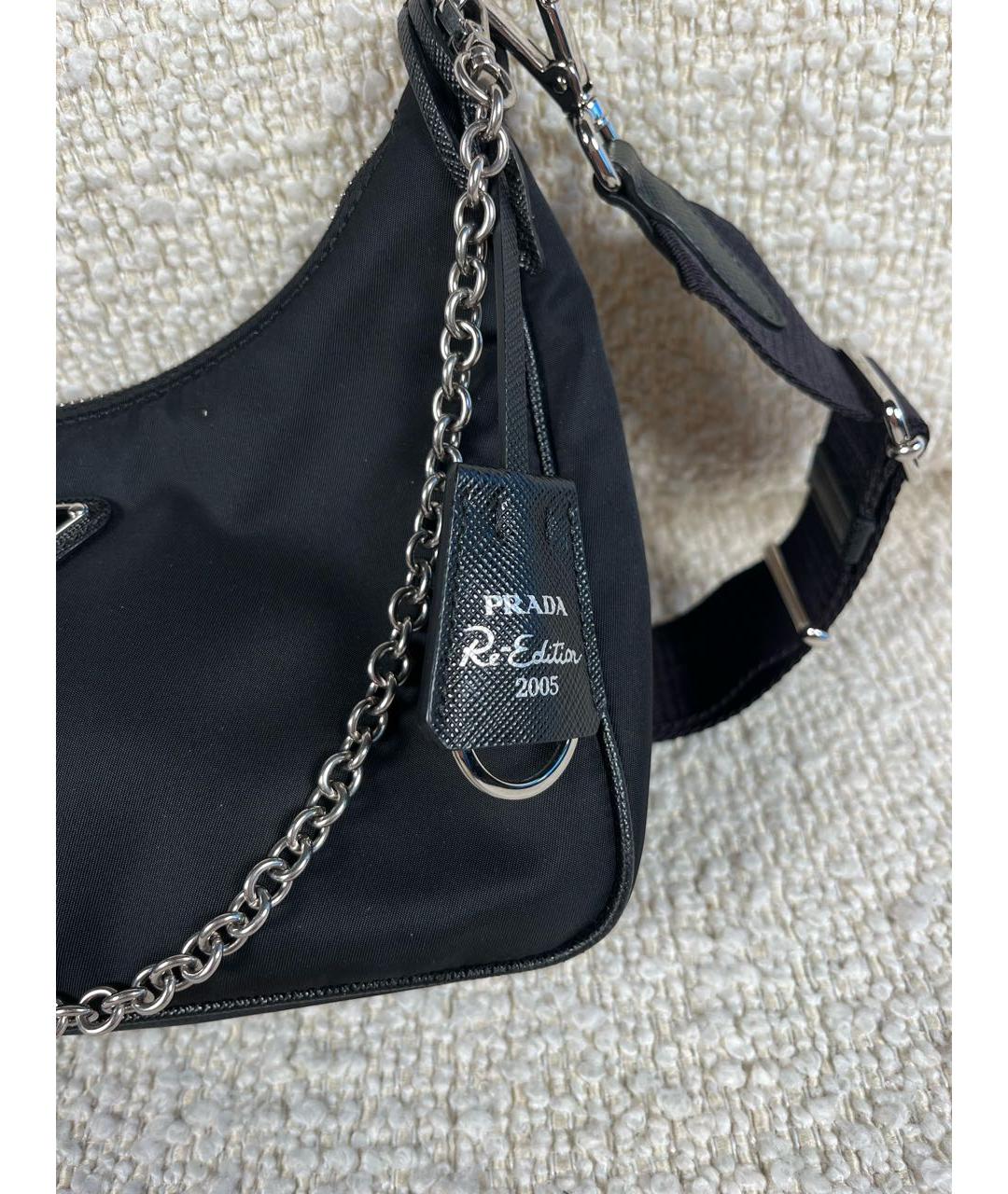 PRADA Черная нейлоновая сумка с короткими ручками, фото 8