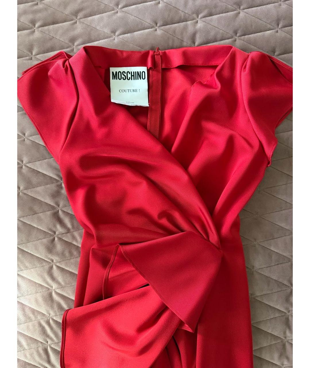 MOSCHINO Красное атласное вечернее платье, фото 4