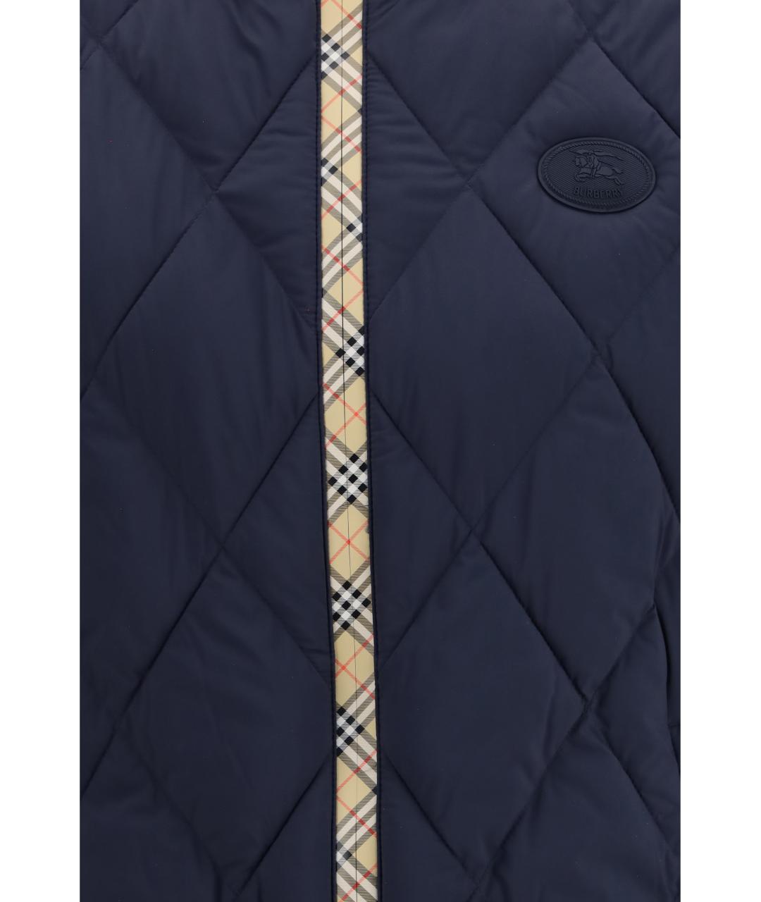 BURBERRY Темно-синий синтетический жилет, фото 3