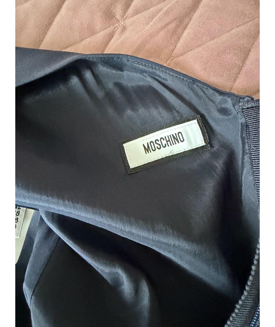 MOSCHINO Темно-синее полиэстеровое вечернее платье, фото 4
