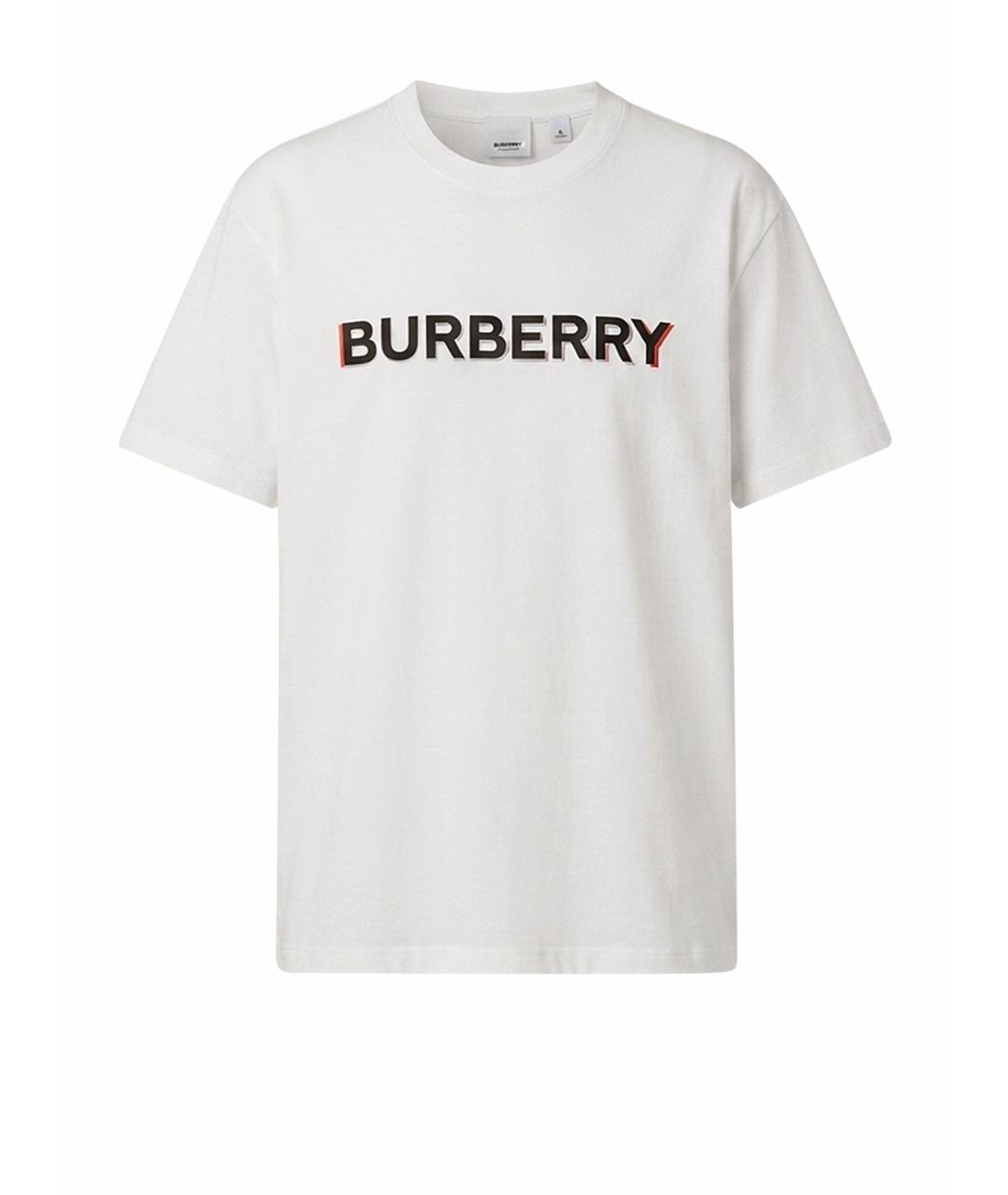 BURBERRY Белая хлопковая футболка, фото 1