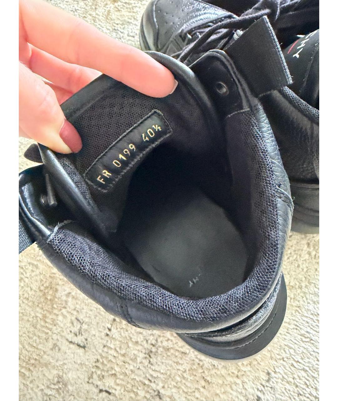 GIVENCHY Черные кожаные высокие кроссовки / кеды, фото 5