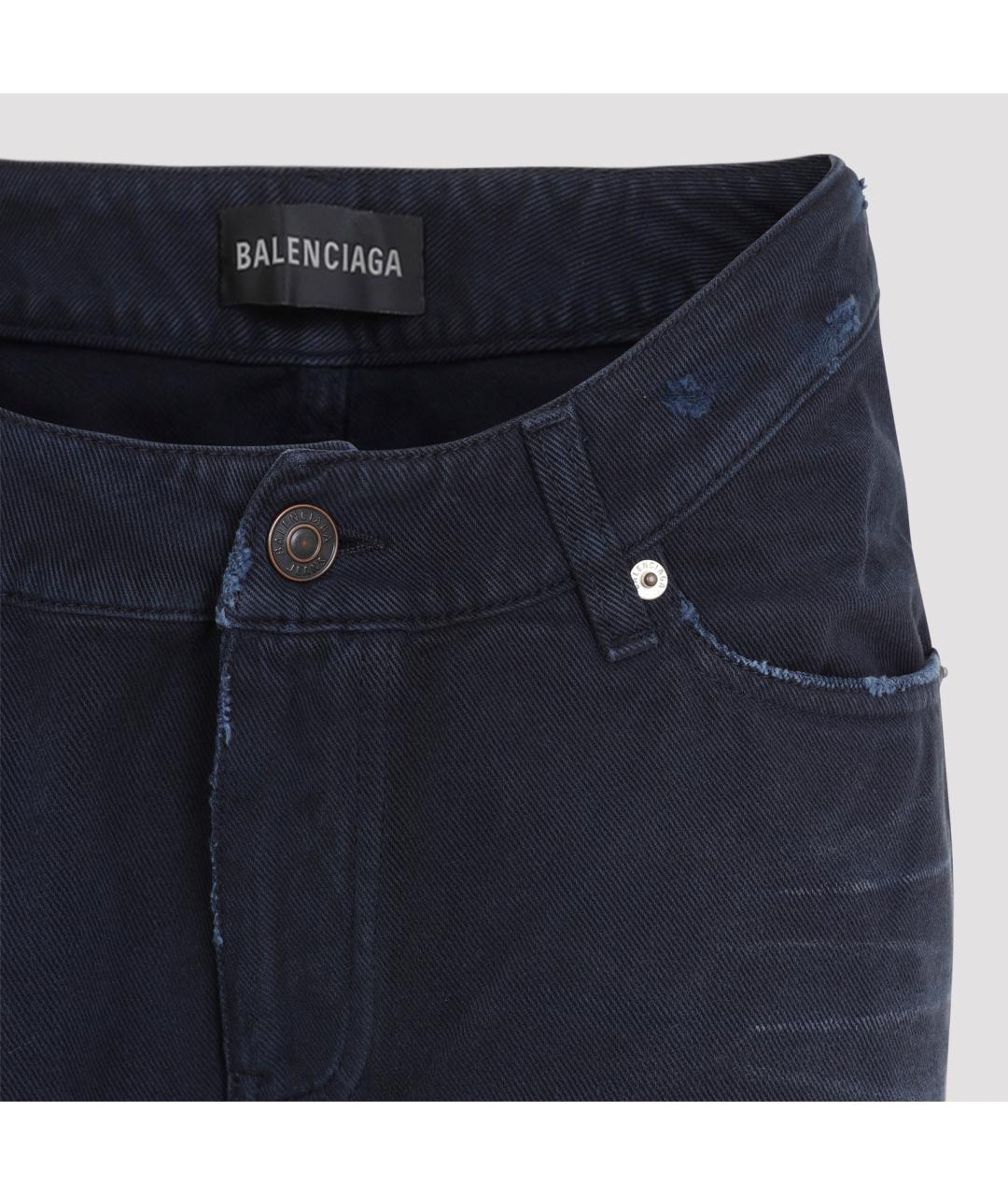 BALENCIAGA Синие хлопковые джинсы клеш, фото 3
