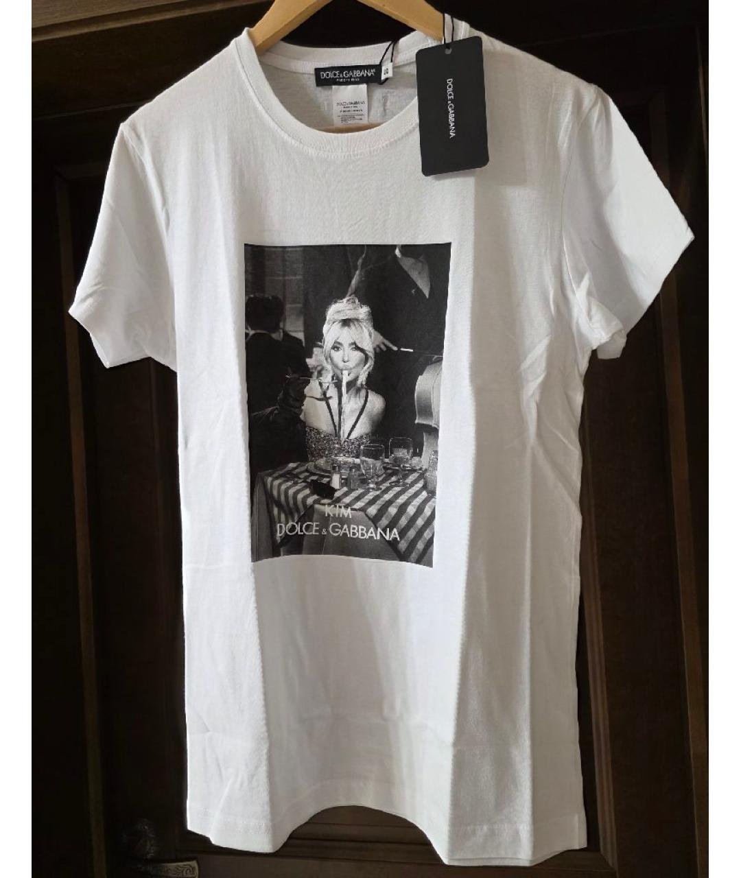 DOLCE&GABBANA Белая хлопковая футболка, фото 4