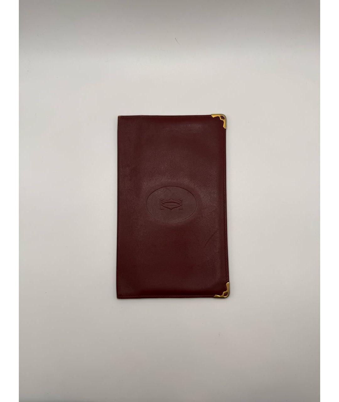 CARTIER Бордовый кожаный кошелек, фото 1