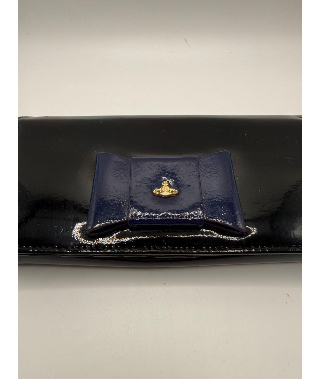 VIVIENNE WESTWOOD Черный кожаный кошелек, фото 2