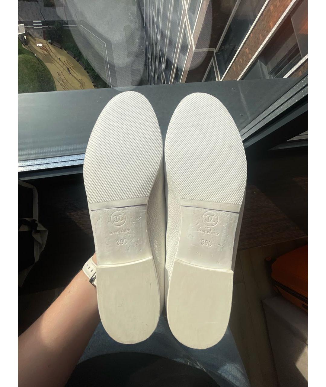 CHANEL Белые кожаные балетки, фото 5