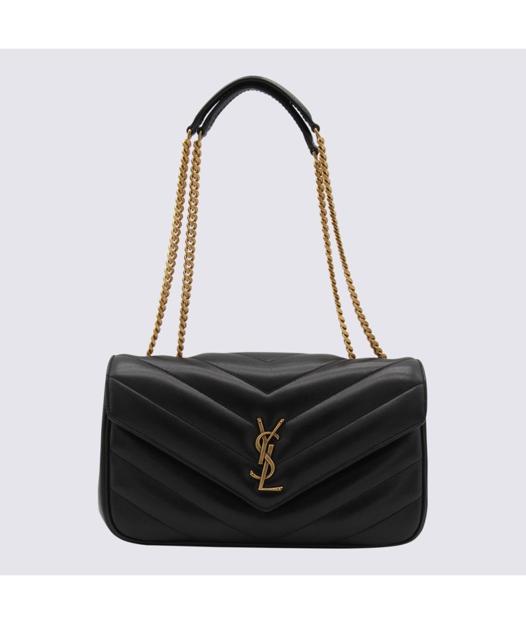 SAINT LAURENT Черная кожаная сумка через плечо, фото 2