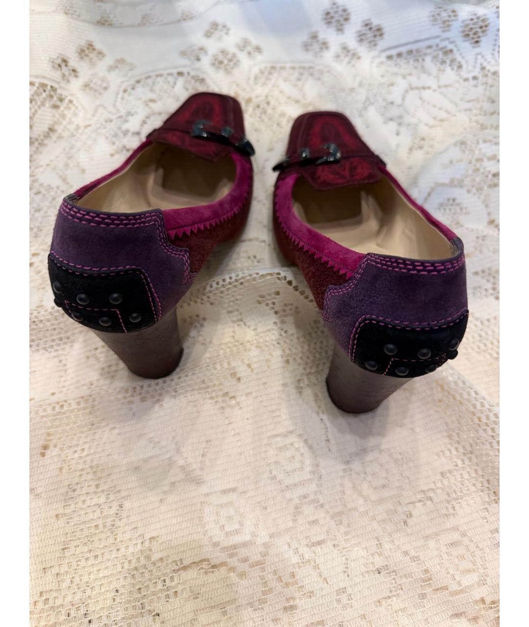 TOD'S Бордовые замшевые туфли, фото 4