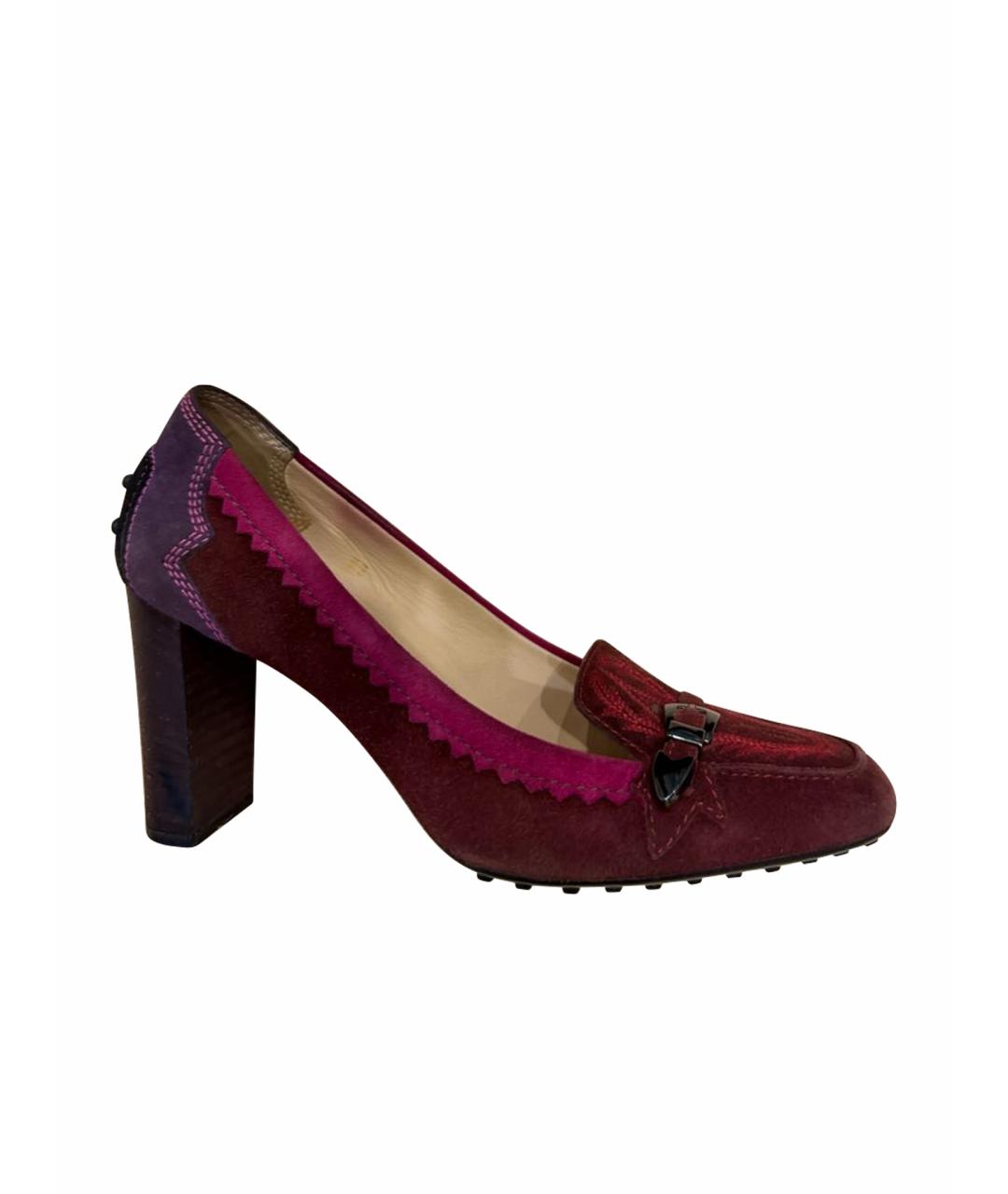 TOD'S Бордовые замшевые туфли, фото 1
