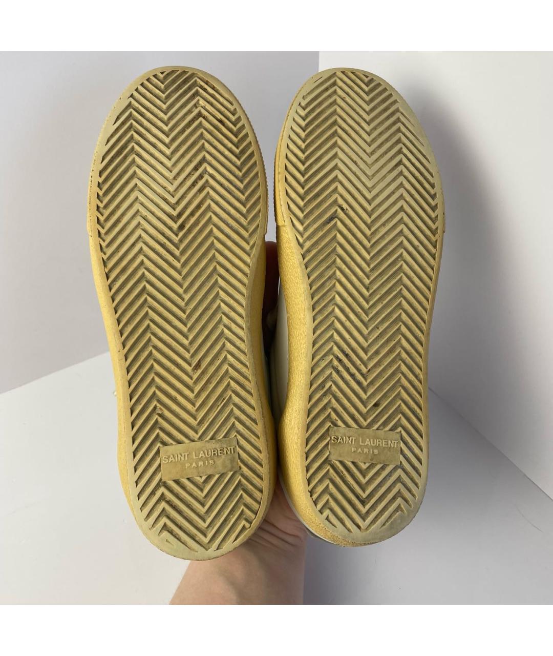 SAINT LAURENT Белые кожаные кеды, фото 6