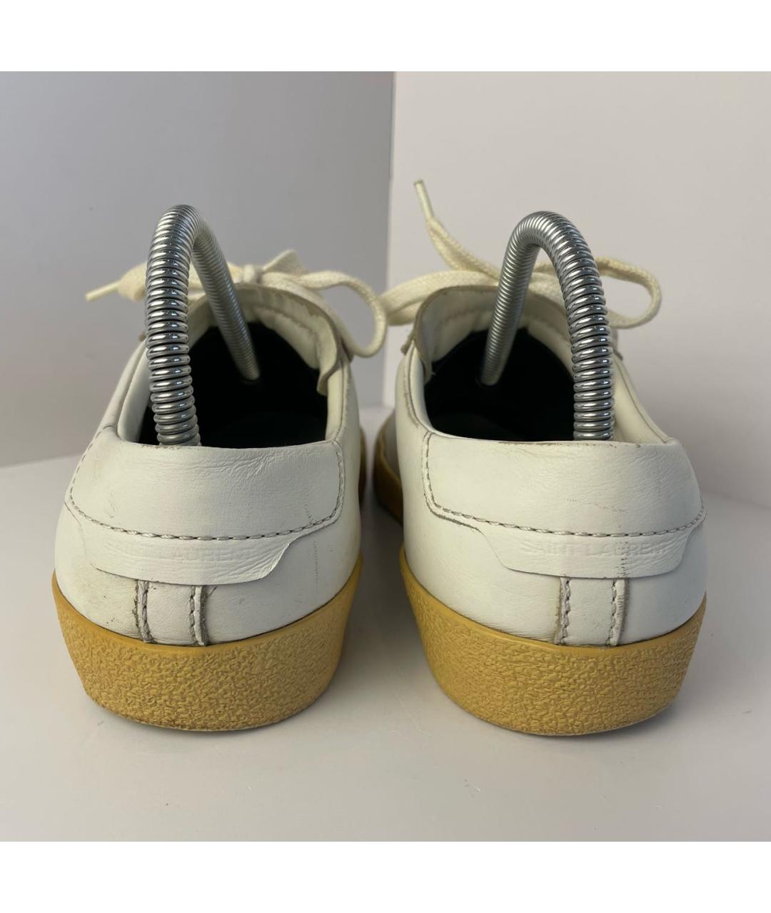 SAINT LAURENT Белые кожаные кеды, фото 4